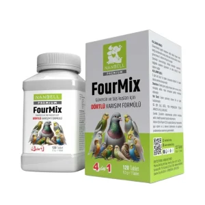 Nanbell FourMix Premium – Güvercin ve Süs Kuşları İçin 4’lü Karışım Formülü, 120 Tablet