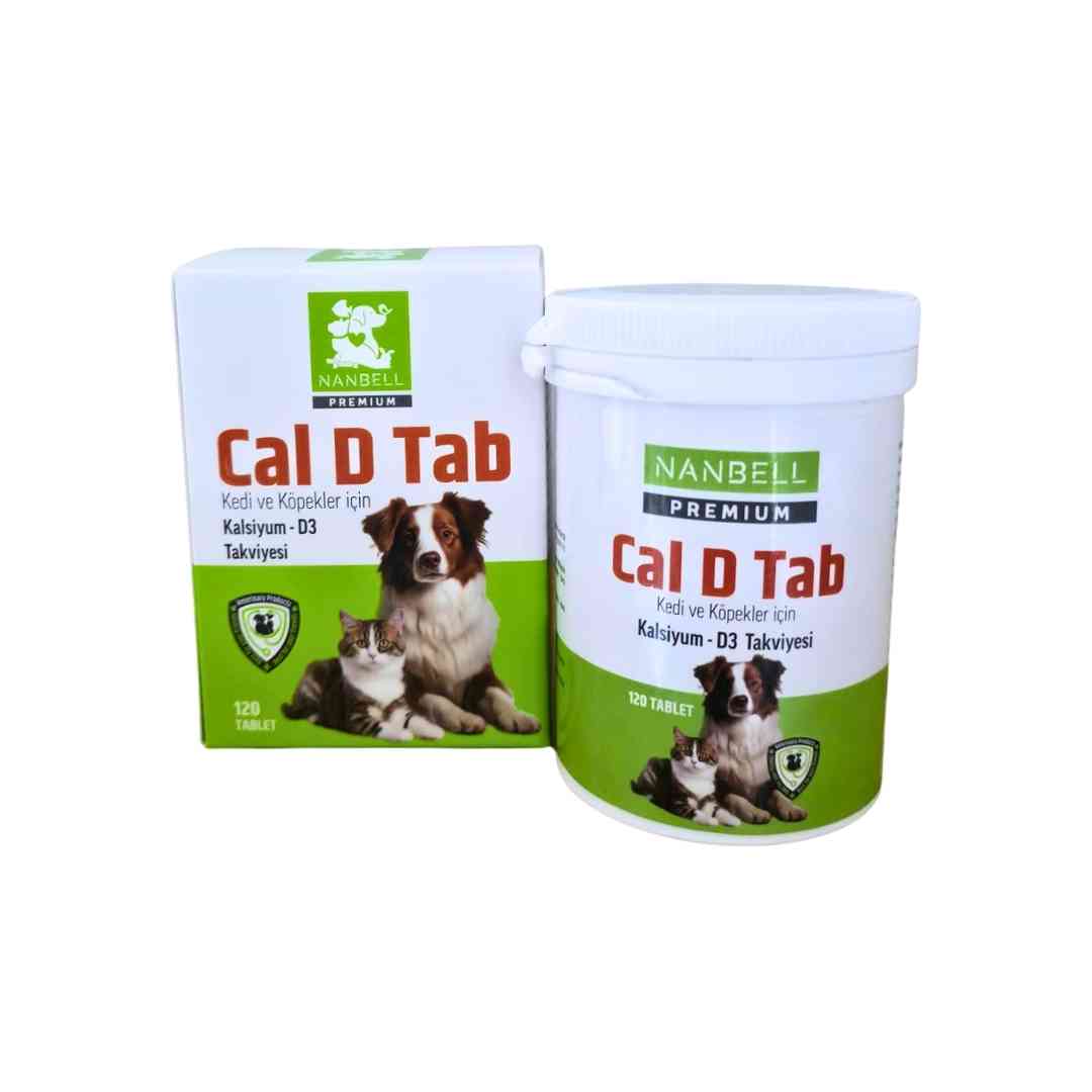 Nanbell Cal D Tab – Kedi ve Köpekler İçin Kalsiyum + D3 Takviyesi 120 Tablet | Kemik ve Diş Gelişimini Destekler